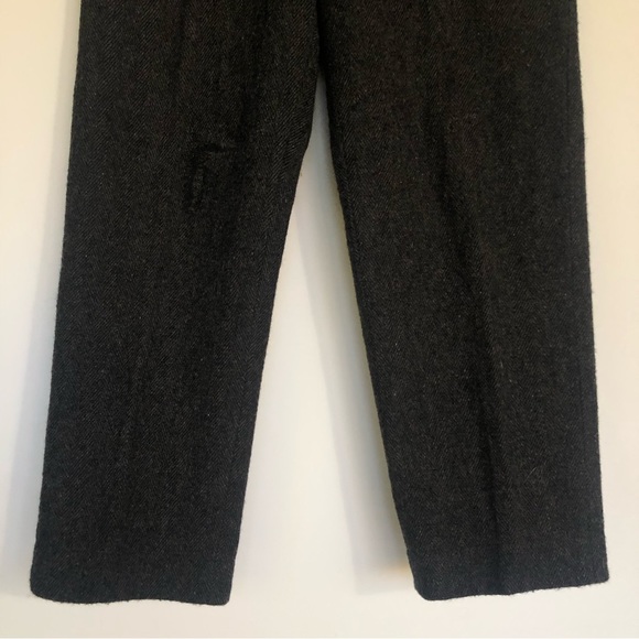 Vintage Woolrich 32W Tweed Plaid Wool Blend Trousers Black Gray Slacks Hemmed - Picture 3 of 9